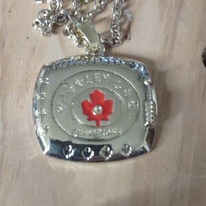 Gold and Red Pendant Necklace